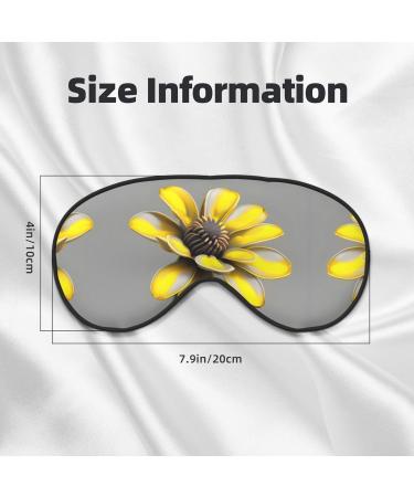 SSIMOO Yellow Gray Flower Soft Sleep Eye Mask | Breathable Female Eye Patch for Travel & Relaxation | Comfortable Black Design - Buy Online on GoSupps.com
