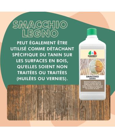 MARBEC SMACCHIO LEGNO 1LT SMACCHIO LEGNO is used to remove stains from the gray patina of aging wood. Removes stains and tannin halos. - Buy Online on GoSupps.com