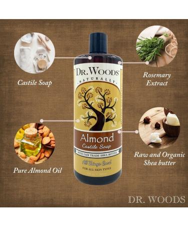 Dr. Woods Almond Castile Soap with Organic Shea Butter - 32 oz (Pack of 2) - Buy Online on GoSupps.com