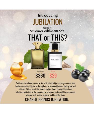 JUBILATION | Inspired by AMGE JUBILATION XXV | Pheromone Perfume for Men | Extrait De Parfum | Long Lasting Dupe Clone Essential Oils Fragrance | Perfume De Hombre | (50 ml / 1.7 Fl Oz) 1.7 Fl Oz (Pack of 1) - Buy Online on GoSupps.com