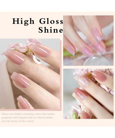 OPUIU 24 PCS Jelly Nude Pink Gel Nail Polish Kit - Natural Neutral Korean Glitter Set with Base, Top, and Matte Coat for Salon Quality Nails - Fall Winter Collection - Buy Online on GoSupps.com