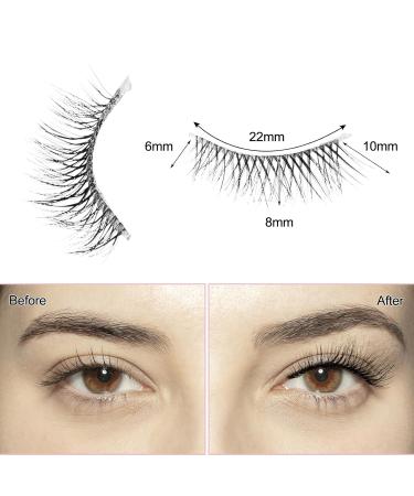 Buy Half Lashes Wispy Cat Eye 3D Fluffy False Lashes - 10 Pairs Natural Look Soft Eyelashes (6MM-10MM) D03 - International Shipping Available - Buy Online on GoSupps.com