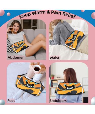 Cat Hot Water Bottle with Soft Waist Cover | Warm Water Bag for Hand Shoulder Legs Back & Neck - International Shipping - Buy Online on GoSupps.com
