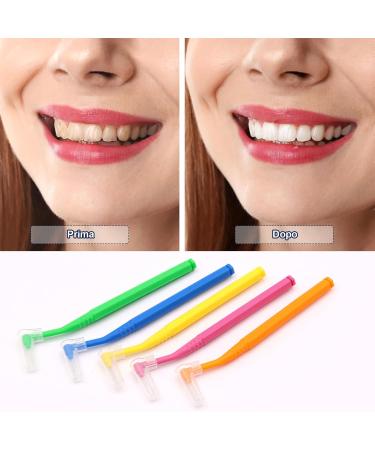 Zykort 50 Pieces Interdental Brushes - L-Toothbrushes for Optimal Oral Care | 5 Sizes & Colors | Ideal for Interdental Cleaning - Buy Online on GoSupps.com