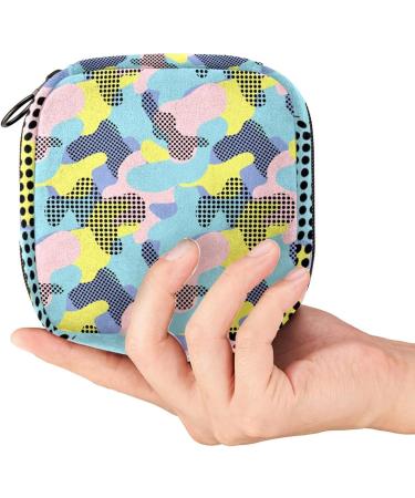 Colorful Camouflage Sanitary Napkin Storage Bag | Menstrual Cup Pouch & Nursing Pad Holder - Buy Online on GoSupps.com