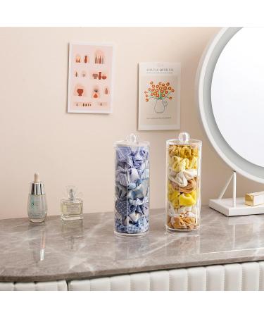 FABROK Clear Scrunchie Holder with Lid - Portable Hair Tie Organizer Stand for Teen Girls - Stylish Hair Accessories Display Stand - Buy Online on GoSupps.com