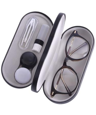 Fanny etui 2 in1 for glasses and contact lenses double use hardcase glasses box with mirror contact lens tank portable protective cover travel