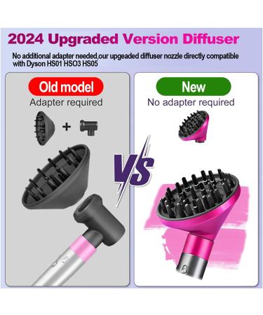 Diffusion Nozzle for Dyson Airwrap Styler HS03 HS05 - Pink Hairdryer Attachment | Convert & Enhance Styling - Buy Online on GoSupps.com