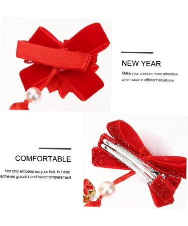 3 Pairs Hanfu fur ball hair clip hair claw clips for girls hair clips for kids flower hair accessories flower headpiece dangle tassel hairpin little girl flower hairpin cloth Baby - Buy Online on GoSupps.com
