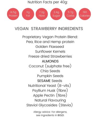 Purition Vegan Strawberry Meal Replacement Shake 500g - High Protein, Dairy Free, Low Sugar, Keto Friendly for Weight Management - Gluten Free - 12 Servings - Buy Online on GoSupps.com