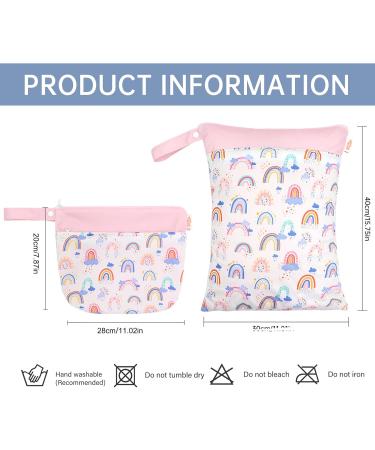 Maeau 2-Pack Reusable Wetbags for Diapers & Gym - Waterproof Baby Organizer | 20 Designs 20x28cm + 30x40cm - Buy Online on GoSupps.com