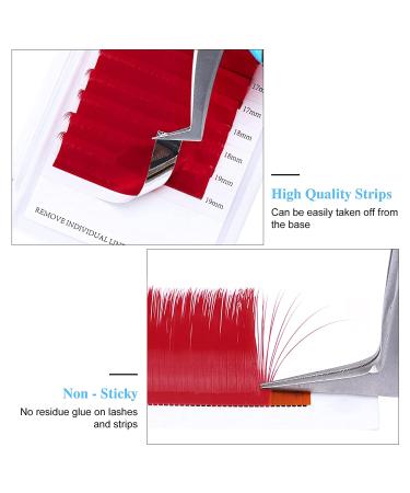 Color Lash Extensions Easy Fan Red 0.07mm C Curl 15-20mm | Volume Lashes - Self Fanning 2D-20D | Rapid Blooming Flower Professional (Red-C 15-20mm) - Buy Online on GoSupps.com