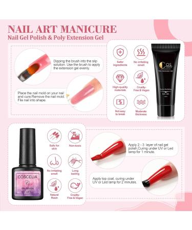 40PC Gel Nail Polish Kit with U V Light Starter Kit and Drill 8PC Gel Polish 4PC Poly Nail Gel Top Base Coat Glitter Nail Rhinestones Multi Type Complete Gel Manicure Kit for Women DIY Salon at Home 1.1 - Buy Online on GoSupps.com