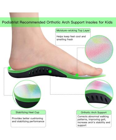 Children's Orthotic Insoles for Flat Feet & Plantar Fasciitis | Supportive Shoe Inserts for Kids | S: 28-30 EU | 19.5cm - Buy Online on GoSupps.com
