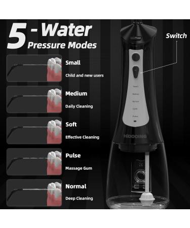 Portable Cordless Water Flosser - 5 Modes IPX7 Waterproof 300ML - Travel-Friendly Dental Cleaner with 4 Tips - Buy Online on GoSupps.com