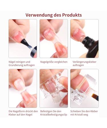 10 Pieces Poly Nail Gel Clips - Acrylic Nail Extension Forms for Women | Transparent Nail Tips & Fixing Clips - Buy Online on GoSupps.com