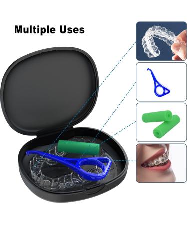 BVN 4Pcs Retainer Case: Slim Braces Case Denture Box Orthodontic Dental Case Mouth Guard Case Denture Box Teeth Aligner Case Night Guard Case Container Storage Holder Black A. Black 4 PCS - Buy Online on GoSupps.com