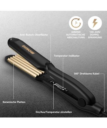 Buy Dshow Ceramic Crepe Iron - Quick Heating Hair Straightener & Crimper (Black) | International Shipping Available - Buy Online on GoSupps.com