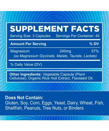 Zentastic 4-in-1 Magnesium Complex - Chelated Magnesium Glycinate Malate Taurate & Lactate - 120 Capsules for Healthy Muscles, Heart, and Bones - Buy Online on GoSupps.com