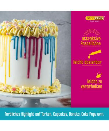 Decocino Bio Cake Drip Blue - 40g | Ready-to-Use Organic Cake Glaze for Drip Cakes & Cake Pops | Palm Oil-Free - Buy Online on GoSupps.com