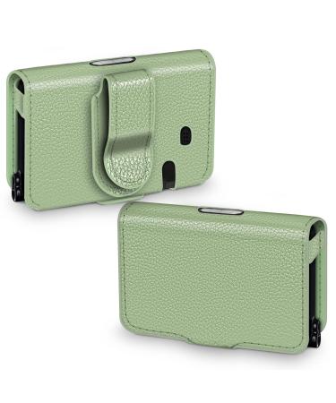 MEDMAX PU Leather Protective Case for Tandem T:Slim X2 / T:Slim Insulin Pumps Lightweight Diabetic Storage Carrying Case with Belt Clip (Sage Green)