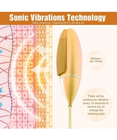 Ultrasonic Rechargeable Silicone Facial Cleansing Brush | 5 Speed Modes | Waterproof Portable Face Scrubber for Deep Cleaning, Exfoliating, and Massaging - Buy Online on GoSupps.com