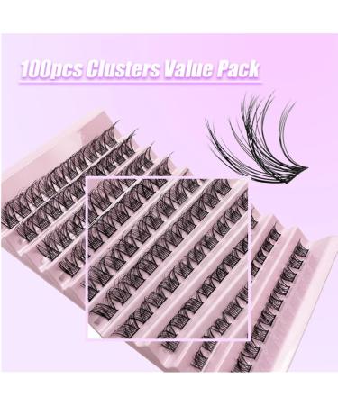 Lash Clusters 100Pcs DIY Individual Eyelash Extensions D Curl 8-16MM Reusable Wispy Lashes (#04) - Natural Look for At-Home DIY - Buy Online on GoSupps.com