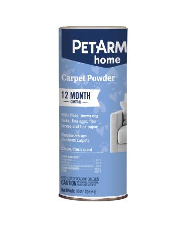 PETARMOR Home Carpet Powder for Fleas and Ticks, Protect Your Home From Fleas and Deodorizes Carpets, 16 Ounce