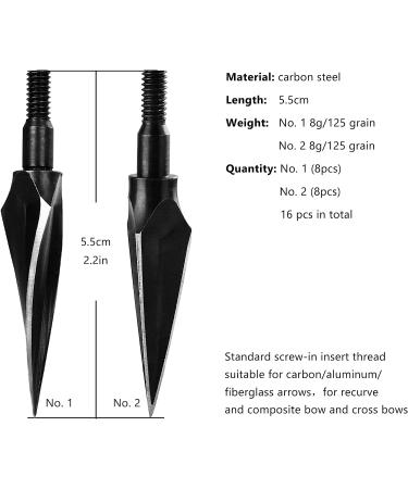 The7boX 125 Grain 16Pcs Broadheads - Hunting Arrow Heads for Crossbow, Recurve Bow, Compound Bow - Buy Online on GoSupps.com