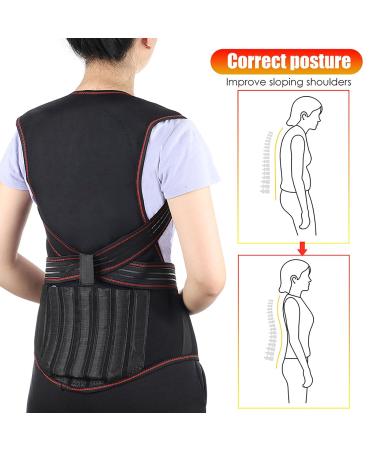 Back Brace Posture Corrector for Men & Women - Self Heating Magnetic Therapy Support Corset Vest for Upper & Lower Back Pain Relief (X-Large - Buy Online on GoSupps.com