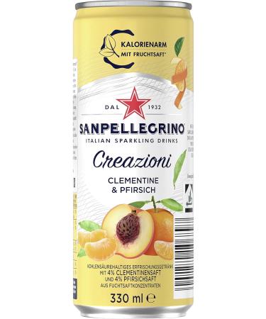 San Pellegrino Creazioni Clementine & Peach Low-Calorie Lemonade 12 Pack | 33 Calories per Can | Refreshing Citrus Drink - Buy Online on GoSupps.com