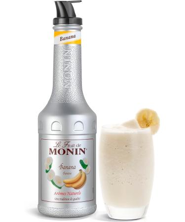 MONIN Banana Fruit Mix Puree 1L - Vegan-Friendly Allergen-Free 100% Natural Flavours - For Cocktails and Frappes - Buy Online on GoSupps.com