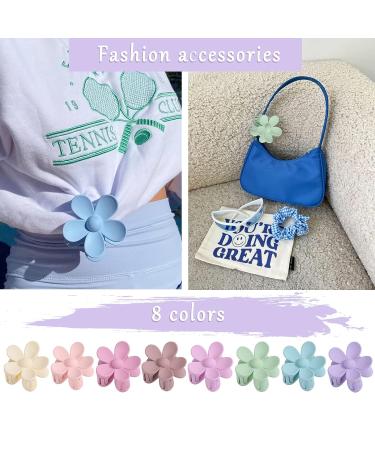 8 PCS Floral Claw Clips for Women & Girls - Strong Hold Hair Accessories for Thick Long Hair - No Slip Cute Claw Clips in Morandi Colors - Buy Online on GoSupps.com