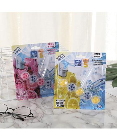Toilet Cleaner - 5 in 1 Toilet Rim Block Smell Eliminator - Cleaning Ball with Lemon Jasmine Rose Pine Wood 4 Fresh Fragrances for Toilet Cleaning Anti Limescale and Deodorizing M/e - Buy Online on GoSupps.com