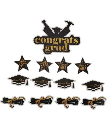 jojofuny 39 Pcs Insert Card Grad Cupcake Toppers Cake Decoration Party Supplies Grad Party Cupcake Toppers Graduation Cap Graduation Fruit Pick Decorative Topper Set The Paper Toothpick Blackx3pcs 20X14.5X0.1CMx3pcs - Buy Online on GoSupps.com