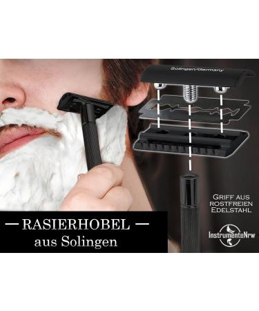 Solingen Men's Wet Razor - Closed Comb Safety Razor with 10 Blades | Stainless Steel Handle - Perfect Beard Care | Made in Germany - Buy Online on GoSupps.com