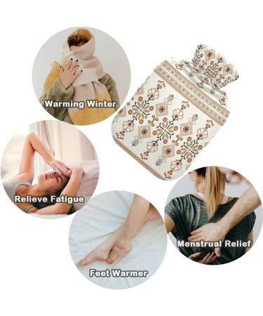 Naanle Flower Tribal Ethno Hot Water Bottle - 2L Transparent Bottle for Heat & Cold Therapy | Ideal for Pain Relief Bed Hands & Feet - Buy Online on GoSupps.com