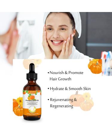 Organic Pumpkin Seed Oil for Hair Growth - 60ml | Eyebrow, Eyelash & Skin Care - Buy Online on GoSupps.com