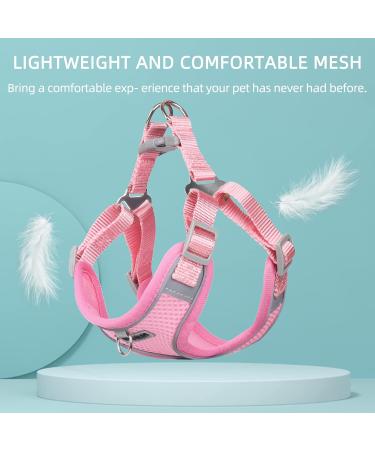 Rennaio No Pull Dog Harness & Leash Set - Adjustable Ultra Breathable Padded Vest for Small & Medium Dogs - Pink XL - Buy Online on GoSupps.com