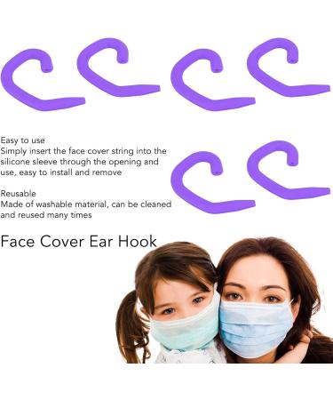 5 Pairs of Soft Silicone Ear Hooks for Masks | Comfortable Ear Protection & Cover Ropes | Purple Face Mask Accessories - Buy Online on GoSupps.com