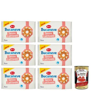 Italian Gourmet E.R. Doria Bucaneve Senza Lattosio Lactose Free Shortcrust Dough Cookies Pack of 6 265 g Each Pack Contains 6 Individual Portions + Tomato Pulp Italian Gourmet Tomato Pulp 400