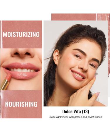 Oulac Nude Peach Lipstick - Moisture Shine Hydrating Lipstick & Tinted Lip Balm - Buy Online on GoSupps.com