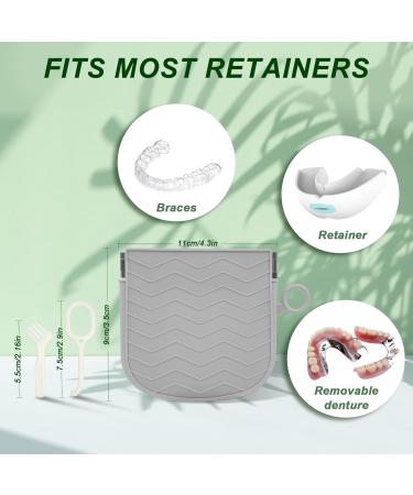 Silicone Retainer Case - Portable Orthodontic Box for Braces Aligners & Mouth Guards - Slim Design with Vent Holes - Ideal for Travel - Grey - Buy Online on GoSupps.com