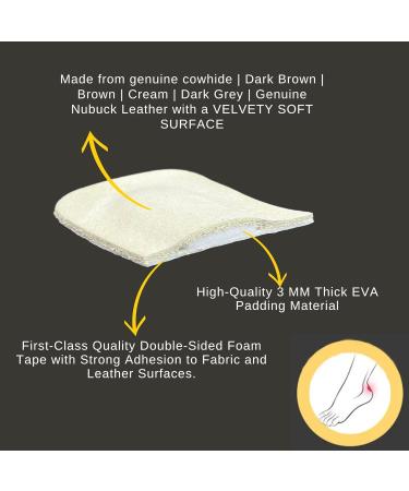 Comfort Heel Pads for Shoes - Leather Heel Cushions for Pain Relief & Blister Prevention - High Heel Comfort Pads for Men & Women - 4 Pairs Dark Grey - Buy Online on GoSupps.com