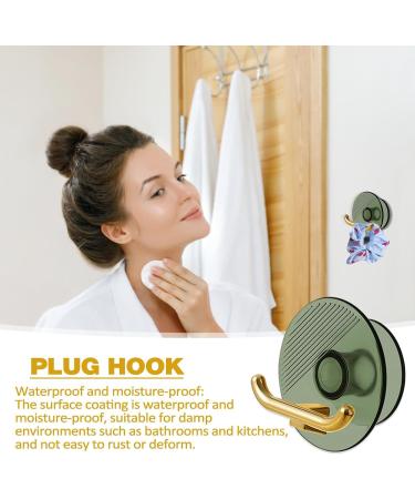 YouPo Plug-In Cable Holder & Organizer - Self-Adhesive Toothbrush Razor Key & Towel Hooks in Translucent Green | International Shipping Available - Buy Online on GoSupps.com