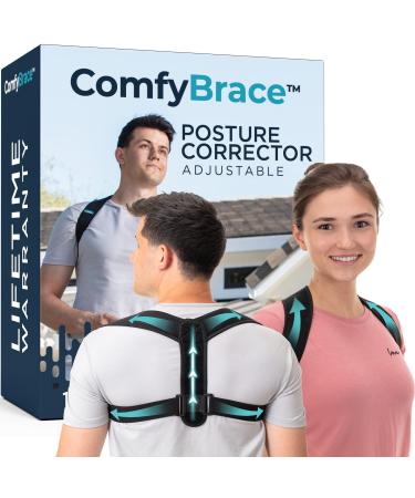 ComfyBrace Posture Corrector-Back Brace for Men and Women- Fully Adjustable Straightener for Mid, Upper Spine Support- Neck, Shoulder, Clavicle and Back Pain Relief-Breathable - Buy Online on GoSupps.com