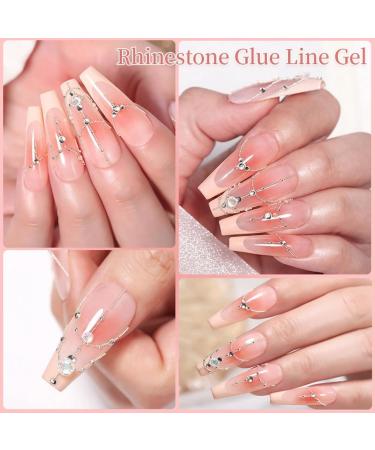 Nail Rhinestone Glue Gel Solid Nail Glue Gel Nail Glue Extra Strong Nail Builder Gel Nail Glue for Press on Nails Nail Bond Glue Soak Off Gel Clear No Wipe Adhesive Nail Extension Glue Nail Glue 5ml - Buy Online on GoSupps.com