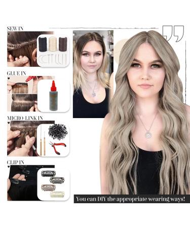 High-Quality Vivien Real Hair Extensions - Dirty Blonde to Platinum Blonde Jaw Extensions | 40cm 100g - Perfect for Sewing - Buy Online on GoSupps.com