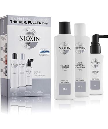 Nioxin System 1 Natural Hair Treatment Trial Kit - 3-Part System for Light Thinning Hair | Scalp Therapy & Hair Thickening Treatment - 3 Piece Set - Buy Online on GoSupps.com