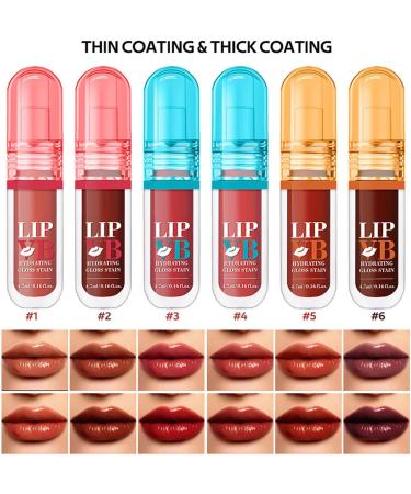  Eventerde Moisturizing Lip Gloss for Women 6 Shades of Nourishing Tinted Gloss Non-Greasy Texture for Travel Dates Parties Commuting and Events - Buy Online on GoSupps.com